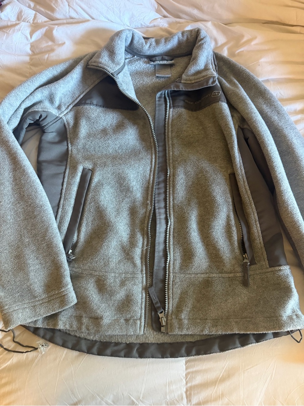 Free Country Light Gray Full-Zip Fleece Jacket